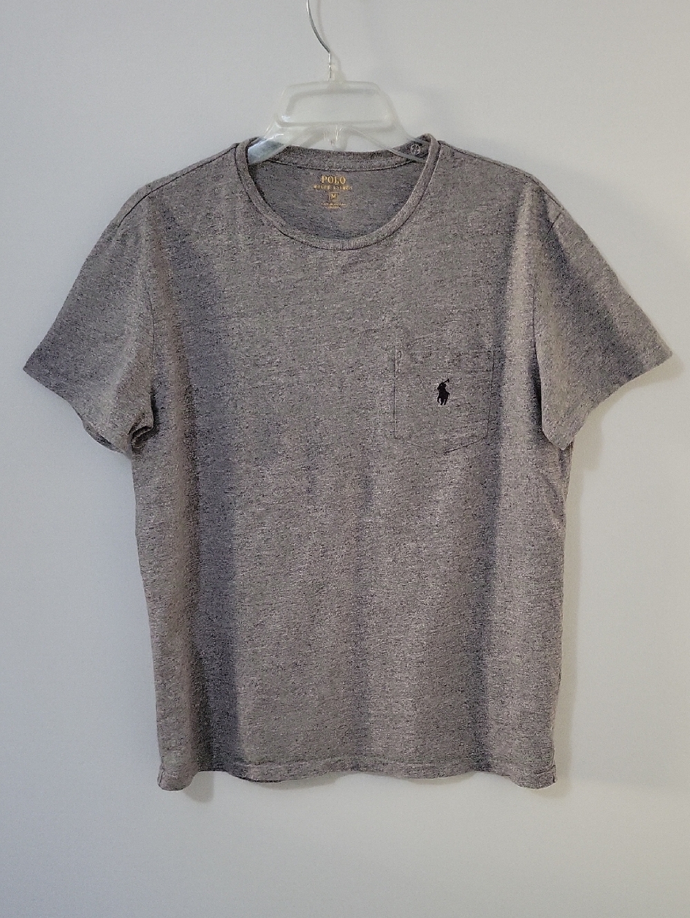 Polo by Ralph Lauren Heather Gray Crewneck Pocket Tee, Size Medium
